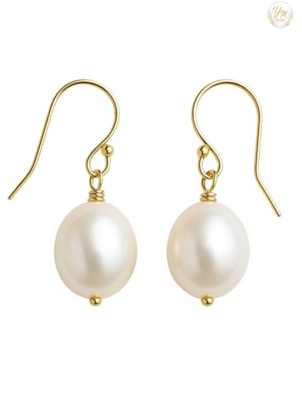 9-10mm Cultured Freshwater Pearl Drop Dangle Earrings 14kt Gold Filled